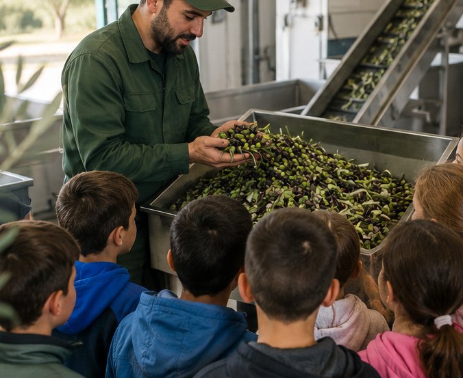 Olive appena conferite in frantoio